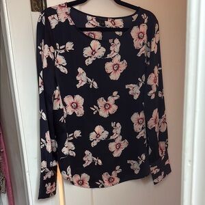 Ann Taylor Satin Floral Blouse